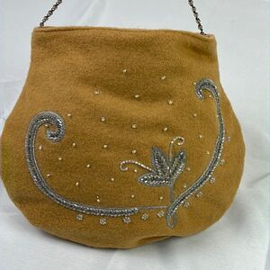 PAINT THE LILY Beaded Bag Camel NWOT
